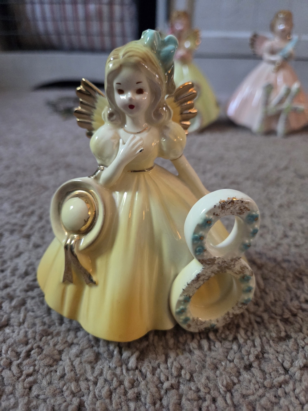 Vintage Josef Originals 8th Birthday Angel Girl Porcelain Figurine Japan EUC